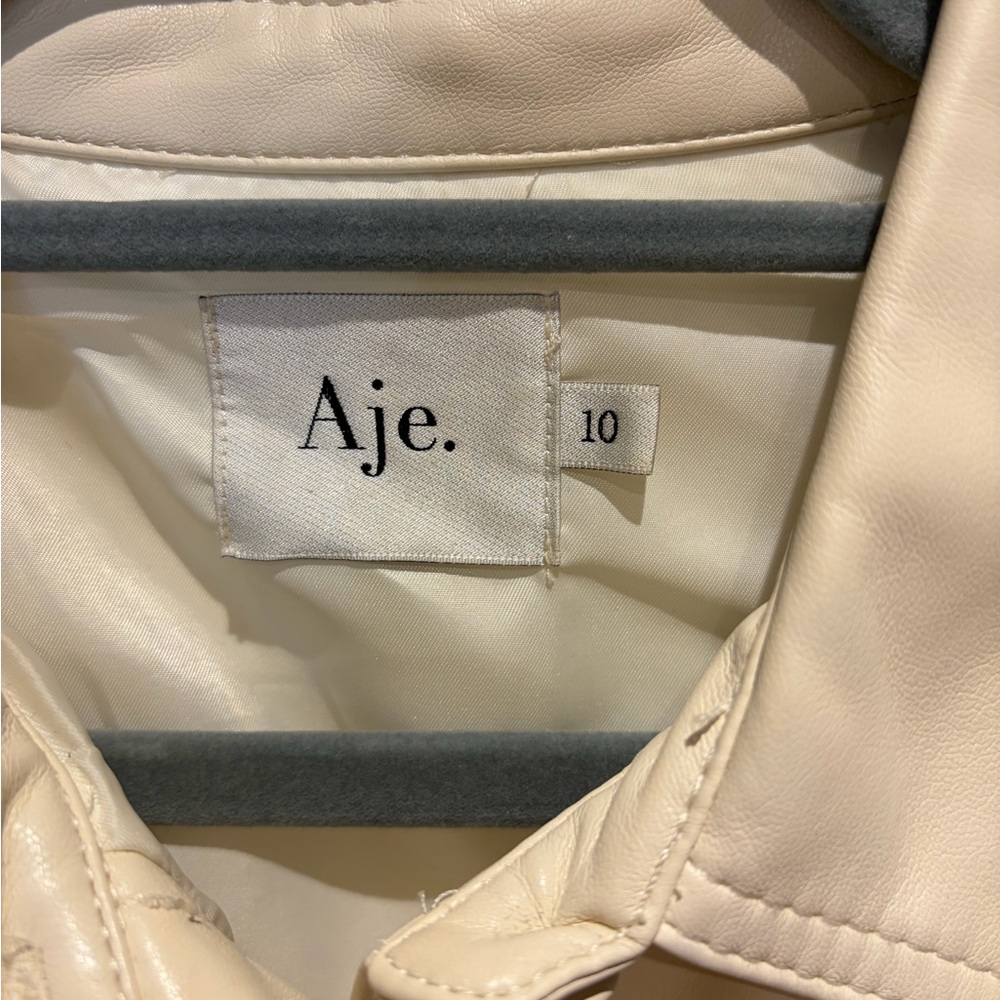 Aje Claire Pearl Cream Mini Leather Dress with Puff Sleeves - worn once! - Picture 5 of 7